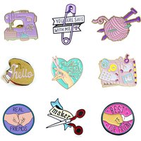 sewing series Enamel Pins Dark Black Brooch Plague Doctor Heart Wine Hell Badge Denim Shirt Lapel Pin Gothic Jewelry Gift
