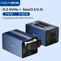Acasis 40Gbps M.2 NVMe SSD Enclosure & 2.5/3.5 inch Sata HDD/SSD Enclosure 76TB Capacity 8K/60HZ for Hot/Cold Data