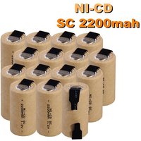 Screwdriver Electric Drill SC Batteries 1.2V 2200mAh Sub C Ni-Cd Rechargeable Battey With Tab Power Tool NiCd SUBC Cells