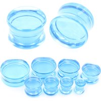Alisouy 2PC Transparent Blue Acrylic Solid Double Flared Ear Tunnel Plug Expander Stretcher Gauges Earring Piercing Body Jewelry