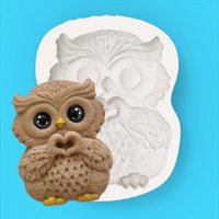 Silicone Mold for Owl with Heart Gesture, Cute Pet Design with Big Eyes, Baking Fondant Chocolate Mold