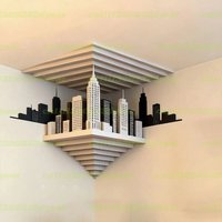 That Reshapes Reality Illusionary Optical Illusion Wall Art Sticker Impossible Corners Wall Creativity Home Decoration