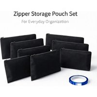 8pcs Sublimation Blank Zipper Pouch Set with Heat Resistant Tape Storage Bags for Transfer & Organization