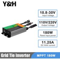 Y&H Grid Tie Micro Inverter 120W 150W 180W MPPT Micro Inverter Input DC10.8-30V PV Output AC110V-240V Home Solar On Grid System