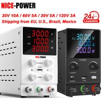 Adjustable DC Lab Power Supply 30V 10A /60V 5A/120V 3A Digital Bench Power Source For Titanium Anodized Repair Voltage Regulator
