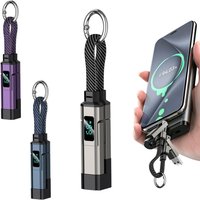 65W Digital Display Super Fast Charging 4 in 1 Keychain Data Cable Type C for Apple Portable Cord for IPhone/iPad/Samsung/Laptop