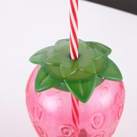 Free BPA Strawberry Cups Water Drinking Cup with Tumbler Drinking Bottles Mug for Hawaiian Summer Party