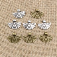 10pcs 24x18mm Bronze Antique Silver Plated Fan Handmade Charms Pendant:DIY for bracelet necklace
