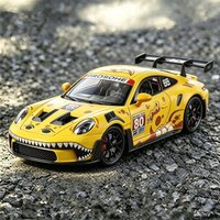Modèle de voiture de course sur circuit en alliage 1:24 911 GT3 RS 992, modèle de voiture de sport en métal, simulation de son et de lumière, collection, cadeau