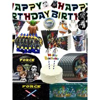 Stars War Birthday Party Decoration Balloons Cup Plate Napkin Cake Topper Tablecloth for Kid Boy Favor Gift Baby Shower Supplies