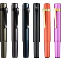 Hongdian M2 Mini Short Fountain Pen Aluminum Alloy Metal Pocket Portable Writing Pen EF/F Nib with Converter for Office Business