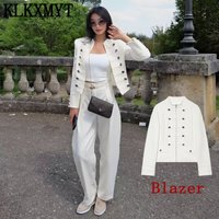 KLKXMYT Elegant Women Blazer Coat Long Sleeve Zipper Stand Collar Blazers For Women 2026 Spring Chic Lady Outerwear New