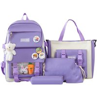 Casual Nylon Large Capacity Bags Simple Canvas Badge Shoulder Backpack Commute Schoolbag Korean Style School Bag Unisex