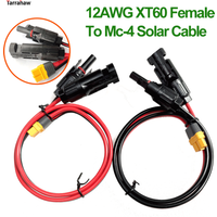 Solar to XT60 Charge Extension Cable 12AWG Compatible with Mc-4 to XT60 Adapter Cable for XT60 Input Port Portable Power Station