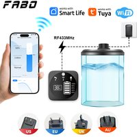 Ultrasonic Tank Level Sensor Tuya WiFi RF433MHZ liquid level Monitor Alarms APP Remote Control Indoor Household Alarm
