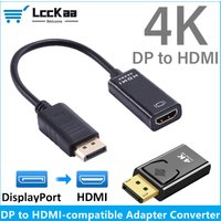4K DP to HDMI-compatible Adapter Converter DisplayPort to HDMI Cable DP Male to HDMI Female HD TV Video Audio Adapter For PC TV