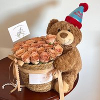 Bear Doll Bouquet Immortal Flower Cuddle Bucket Girl's Birthday Gift To Girlfriend's Best Friend Qixi Valentine's Day Gift