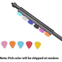 Guitar Pick Storage Holder with 5 Pick Rubber Guitar Picks Clamp Clip for Microphone Score Stand Universal Diameter 16-19 Pipes