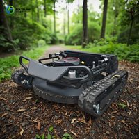 Customized Remote Control Crawler Lawn Mower All Terrain Slope Mower Tracking Radio Control Robotic Grass Cutter