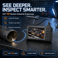 Endoskopkamera 4,3 Zoll 1080P HD Einzel- und Doppellinsen-Inspektionskamera IP67 Wasserdichtes Industrie-Endoskop mit 2000AMH für Autos