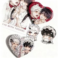 Anime The Summer Hikaru Died Cosplay Badge Cartoon Characters Role Play Props Accessories 2 Pcs Friends Gifts for Unisex