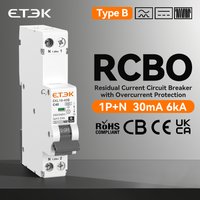 RCBO Type B Overload Leakage Protection 30mA Class B Residual Current Automatic Circuit Breaker 6KA 1P+N 40A Curve C EKL19-40 image 3