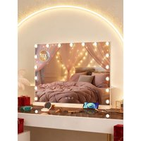 Teousev Hollywood Vanity Makeup Mirror with 14/17 LED Bulbs, 3 Color Dimmable Lights, USB Charging Port & Touch Control