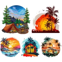 Car Stickers COutdoor Camping Sunrise Sunset Scenery Sticker for RV Trailer Motorhome Camper Decal Waterproof Auto Accessori