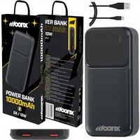 MOONX 10000mAh Power Bank Z Szybkim Ładowaniem 10W, 2x USB, Przenośna Ładowarka O Dużej Pojemności Z Kablem USB