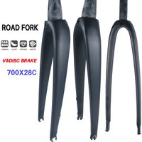 carbon fork Carbon Fiber Bike Road Fork Bicycle Parts Hard Fork 700C V&Disc Brake Tapered / Straight 1-1/8 to 1-1/2 & 1-1/8