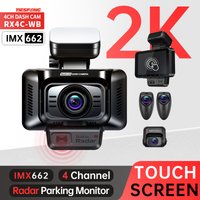 TiESFONG RX4C 2K 4CH GPS Dash Cam for Car IMX662 External Left&Right Cam 4'' Touch Screen 24H 360° Parking Monitor WiFi Car DVR