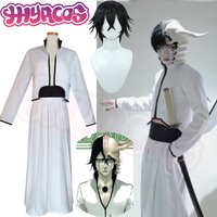 Costume Cosplay d'Anime Wiltshire ach Ulquiorra, Casque, Masques, Perruques, Poils, Kimono Blanc (Veste + Pantalon + Ceinture) K/h