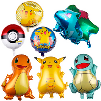 Pokemon balloon Pikachu Squirtle Bulbasaur Pikachu Human figure Aluminum balloon Decoration Supplies Kids Birthday Party Gift