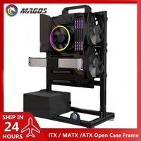 Aluminium Vollständig Offenes Gehäuse Rahmen Unterstützung ITX / MATX /ATX Motherboard, Vertikales Computergehäuse PC Wasserkühlung Gamer DIY Schrank