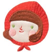 Small Red Hat Girl Patch Embroidery Sticker Iron on Patches for Clothing Applique Embroidery DIY Clothing Accessories