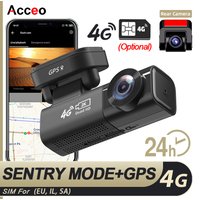 Acceo 4G LTE Car Dashcam 2K Front and Rear Camera with GPS Tracking Car Recorder Collision Warning and Live View Human Detection