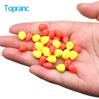 Topranc 50Pcs Floating Beads Eye-catching Beans Floating Beads Collision Ultra-light Foam EVA Fishing Accessories