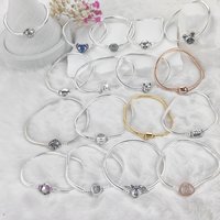 Hot Sale Cartoon Charms Fit Original Bracelets 925 Sterling Silver Mickey Stitch Snake Chain Bangle DIY Jewelry Gifts for Women