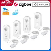 Zigbee Water Leak Sensor Smart Home Water Leakage Flood Overflow Detector Kitchen Bathroom EweLink APP Control Work With Gateway
