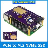 Raspberry Pi 5 PCIe to M.2 SSD Expansion Board Support PCIe Gen2 Gen3 2280/2242/2230 M.2 NVMe SSD for RPI 5