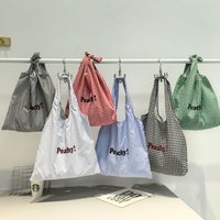 Fashion Niche Women Nylon Shoulder Bag, Striped Letter Print Large Capacity Minimalist Versatile Daily Handbag
