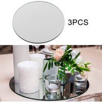 3pcs Decorative Mirrored Makeup Tray Perfume Display Holder Cake Stand for Party Decorative Vanity Tray 8 Inch