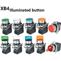 XB4 Illuminated Knob Switch 2 Gears 3 Gears Normally Open Normally Closed Mechanical Button Switch Self-lock LED Button Switch