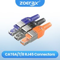 ZoeRax 10 Stück RJ45 Cat8 Cat7 Cat6a-Steckverbinder, werkzeuglose, abgeschirmte Ethernet-Abschlussstecker aus Zinklegierung für 23 AWG SFTP-Kabel