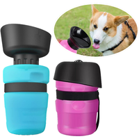 500ML Dog Water Bottle Bowl Foldable Leak-proof Water Food Cup Pet Feeder Bowl Portable Large Capacity Pet Outdoor Drinking Bowl