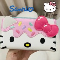 in stock Hot Sale Sanrio Hello Kitty Purse Clutch Purse Women Purse Adult Birthday Gift Card Bag Double Fold Pink New Year Gift