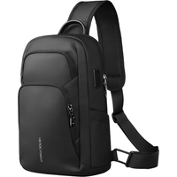 HK Business Crossbody Bag Waterproof Men's Shoulder Bags Chest Pack with USB Port Large Oxford Side Bag for Men Leisure Satchel