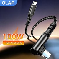 100W 90 Degree Elbow USB C to Type C Cable Fast Charging Type C To Type C Data Cable For Iphone 17 16 15 Samsung Xiaomi Huawe