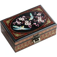 Muy Bien Chinese Style Wooden Jewelry Box Organizer Antiquity Push-gloss Lacquerware Makeup Jewelry Storage Case Wedding Gift
