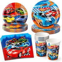 50pcs Racing Car Birthday Party Tableware Blue Red Race Theme Disposable Plates Cups Napkins for Boys Kids Birthday Decor